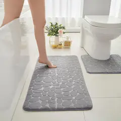 TRIPLE CLEAN - Tapete De Baño Antideslizante Gris 61 X 41 Cm