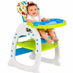 MUNDO BEBE - Silla Comedor Escritorio Bebe Infantil 2 en 1 Reclinable Verde