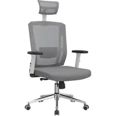 GENERICO - Idea Desk - Silla de Oficina Roma Presidente Gris Base Cromada