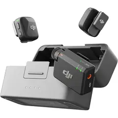DJI - Mic Mini (2 TX + 1 RX + estuche de carga), micrófono inalámbrico para iPhone/Android/Camaras