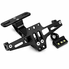 ONE PIXEL - Extension De Placa Para Moto Universal Soporte Con Luz Led Negro