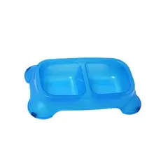 GENERICO - Comedero Para Perros Patitas Doble PL2-AZ