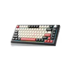 GENERAL - TECLADO GAMER MECANICO 75% RECARGABLE 4000 MAH USB-C / INALAMBRICO / BLUETOOTH / SWITCH CUSTOM MILK FULL RGB COLOR BLANCO - NEGRO MIKIBY (Y75)