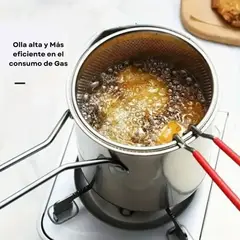 SOKANY - Olla Freidora Acero Inoxidable Con Cesta Removible Plateado Plateado 110v