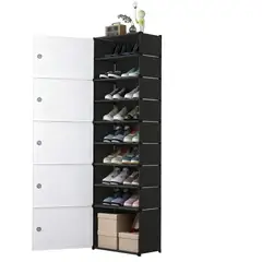 GENERICO - Zapatero Organizador Cerrado 9 Niveles Multiusos Negro