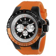 INVICTA - Reloj Aviator Skyshock Hombre Naranjado y Negro