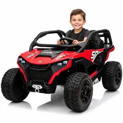 MUNDO BEBE - Carro Eléctrico Infantil 24V con 4 Motores, Control Remoto y Puesto para 2 Niños