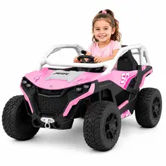 MUNDO BEBE - Carro Eléctrico Infantil 24V con 4 Motores, Control Remoto y Puesto para 2 Niños