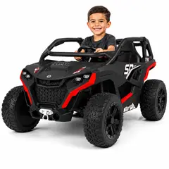 MUNDO BEBE - Carro Eléctrico Infantil 24V con 4 Motores, Control Remoto y Puesto para 2 Niños