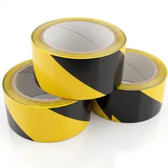 GENERICO - Cinta Adhesiva De Demarcación Negra y Amarilla 5cm X 5m Sst Industrial Bodegas