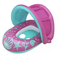 BESTWAY - Flotador Para Bebe Con Techo 80cm Rosa