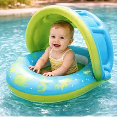 BESTWAY - Flotador Para Bebe Con Techo 80cm Azul