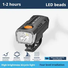 GENERICO - Luz Delantera LED Alta Potencia USB Recargable para Bicicleta Smiling Shark QX-D433