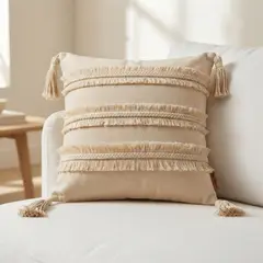 NOSSARENA - Funda de Cojin Málaga 50x50cm color beige