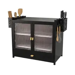 GENERICO - Mueble Organizador Cocina Alacena Platero Negro Multiuso