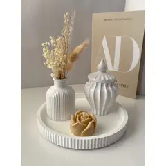 GENERAL - Decoración para Sala con Floreros Modernos y Bandeja