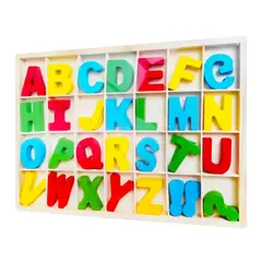GENERICO - Caja Montessori Didáctica Grande Para Clasificar Abecedario En Mayúsculas x5 Cada Letra