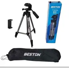 BESTON - Trípode Profesional Para Cámara Y Celular 3111 Con Soporte Y Funda