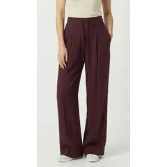 BELIFE - Pantalón vino amplio para mujer