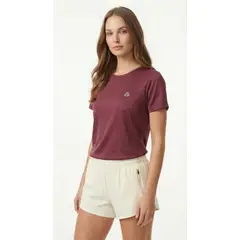 BELIFE - Camiseta deportiva vino manga corta para mujer