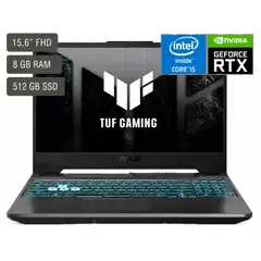 ASUS - Notebook Gamer 15.6 Ips 144hz 8g 512m2 Nvidia Rtx3050 Color Negro