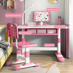 GENERICO - Juego De Escritorio Y Silla Ajustable Para Niños Con Luz Usb