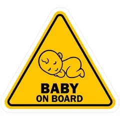 GENERICO - Sticker “Baby On Board” – Bebé Durmiendo - 15x10 cm