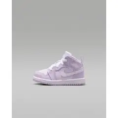 NIKE - Tenis Jordan Bebé Unisex 1 Mid DQ8425-502 Lila Blanco