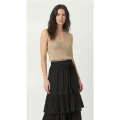 BELIFE - Blusa tejida manga sisa croche mujer
