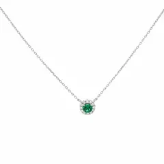 ALDA & ROMERA - Halo Necklace Green Plata 925