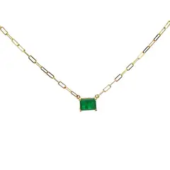 ALDA & ROMERA - Green Sparkle Necklace Plata 925