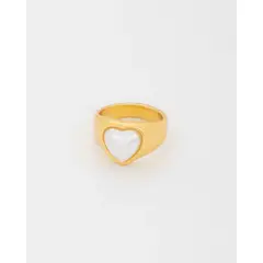 AVEMARIA - Anillo Corazón Perla Talla 7