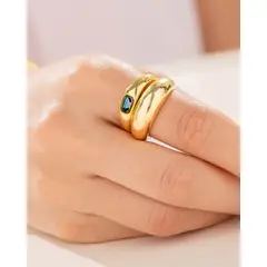 AVEMARIA - Set X2 Anillos Cristal Bold Talla 7