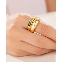 AVEMARIA - Set X2 Anillos Cristal Bold Talla 8