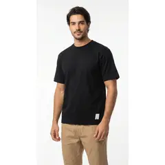 BELIFE - Camiseta negra manga corta para hombre