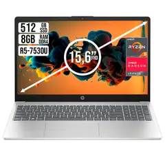 HP - Portatil 15 Amd Ryzen 5 7530U SSD 512GB RAM 8GB LED 15.6"