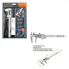 TRUPER - Calibrador Vernier Digital 6" acero inox std y mm 14388