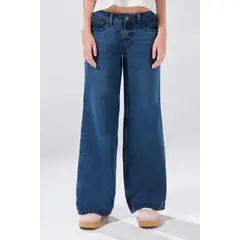 KOAJ - Jean open leg infaltables azul oscuro con bota ancha Mujer