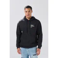 KOAJ - Buzo oversize negro con capota y diseños de Baum Festiv Hombre