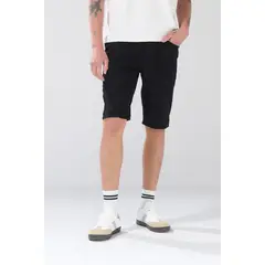 KOAJ - Bermuda slim tiro bajo de jean negra con cremallera Hombre
