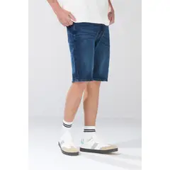 KOAJ - Bermuda slim azul oscura de jean con botón metálico Hombre