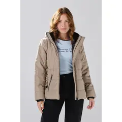 KOAJ - Chaqueta unicolor acolchada con capota y cinturón Mujer