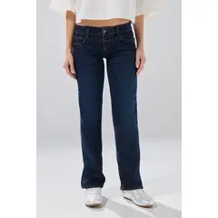 KOAJ - Jean straight leg azul oscuro infaltables con tiro bajo Mujer