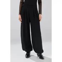 KOAJ - Pantalón balloon cargo negro con bota ancha Mujer