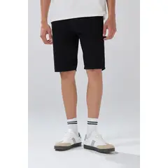 KOAJ - Bermuda de jean tiro bajo slim negra con bolsillos Hombre