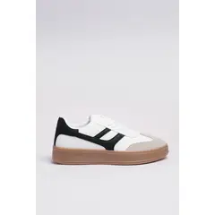 KOAJ - Tenis unicolores de plataforma con contrastes y cortes Mujer