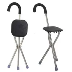 GENERICO - Baston Plegable Silla Asiento Ayuda Caminar