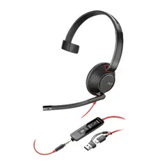 HP - Diadema Poly Blackwire 5210 Monoaural USB-C USB-A 3.5 mm Negro