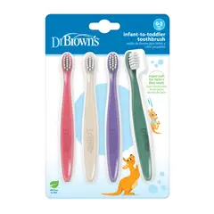 DR BROWNS - Set de Cepillos de Dientes Dr. Browns para Niña x 4 Unidades