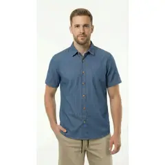 BELIFE - Camisa denim manga corta para hombre